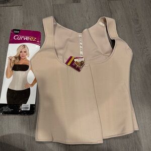 Curveez Women's 4XL Beige Shapewear Cami Top 100% Latex NWT